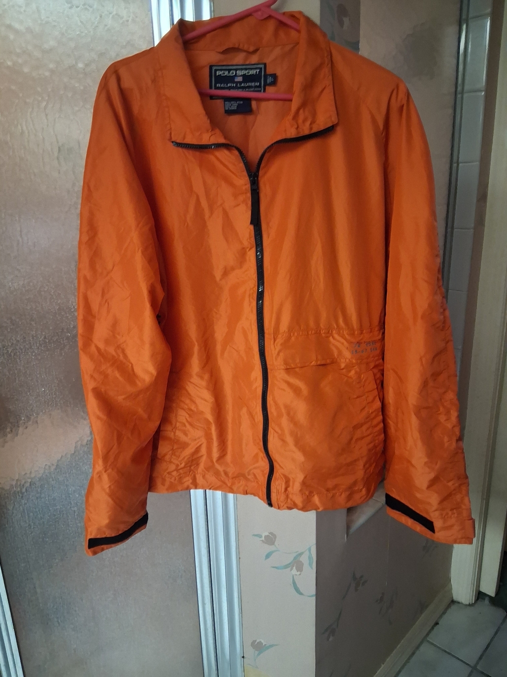 Polo Sport Ralph Lauren Mens Large Orange Winsbreaker Jacket 1967 Vintage Boat